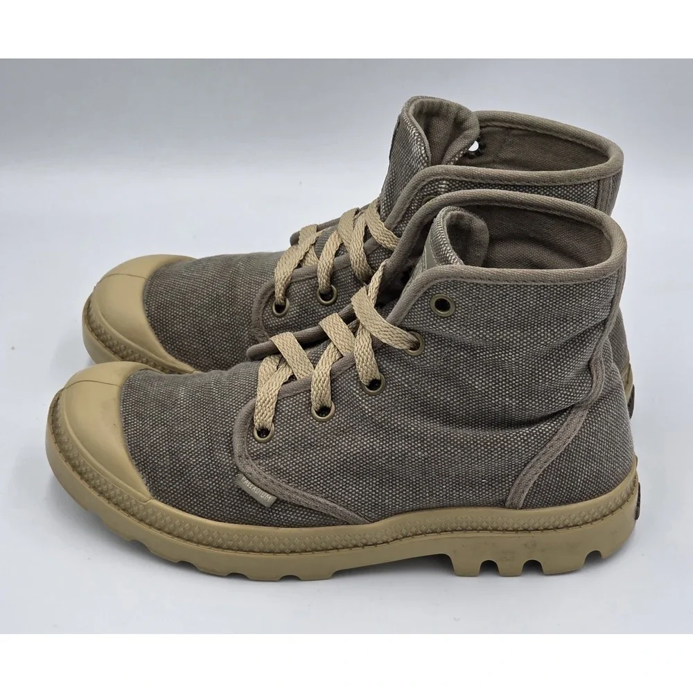 Palladium Women's‎ Pampa Hi Tan Brown Canvas Ankle Boots 5.5